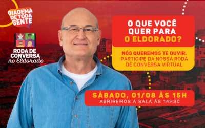 Roda de Conversa Virtual do bairro Eldorado será no sábado, dia 1/8, participe!