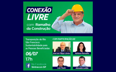 Nesta segunda-feira (6), Filippi participa de live sobre transposição do Rio São Francisco