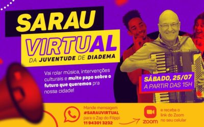 Participe do Sarau Virtual da Juventude de Diadema no sábado, dia 25