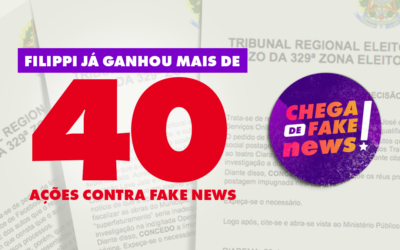 Justiça: Filippi já ganhou 40 ações contra fake news